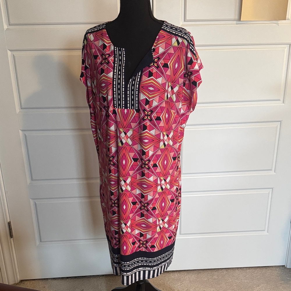 Laundry By Shelli Segal Pink and Black Striped Dress